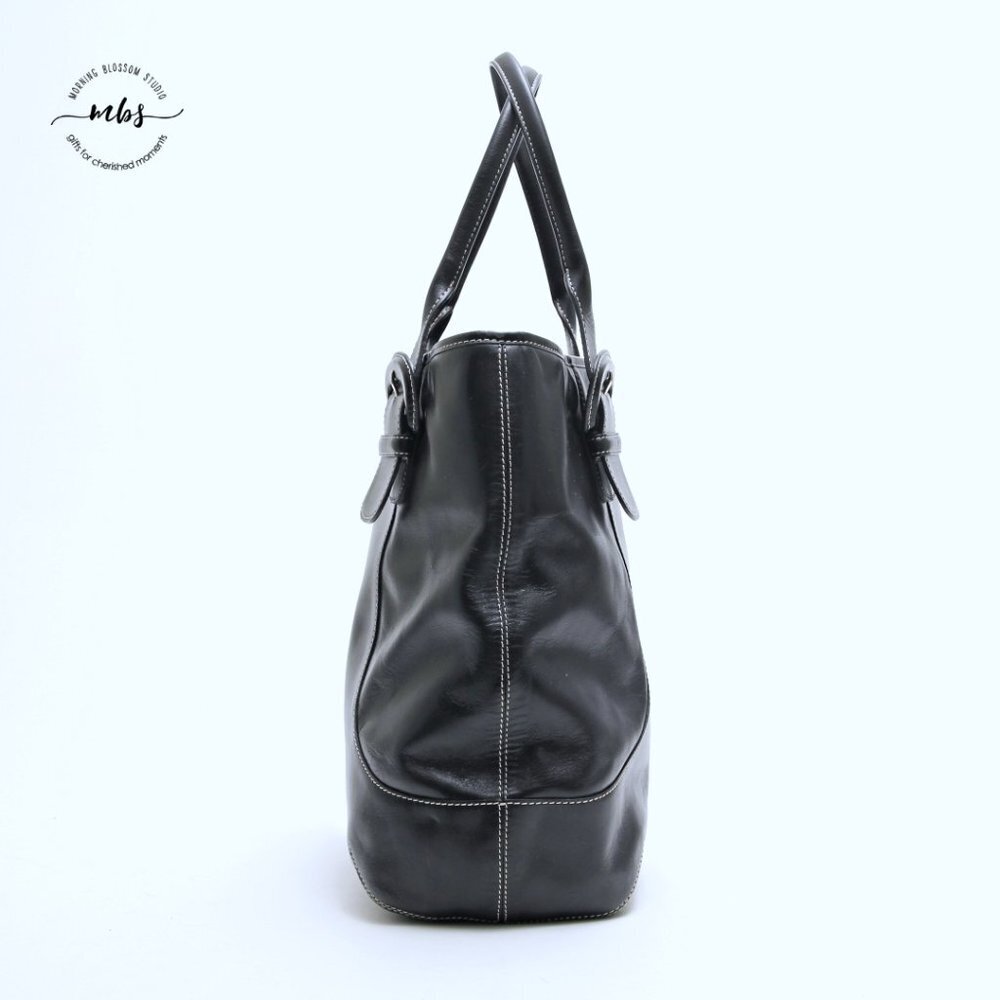 Cole Haan Contrast Stitch Leather Large Tote - Picture 3 of 15